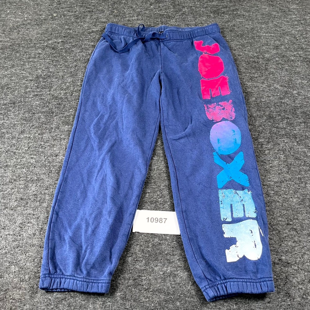 Jeo by Joe Boxer Sweatpants Womens Small Blue Cotton Fleece Graphic Drawstring